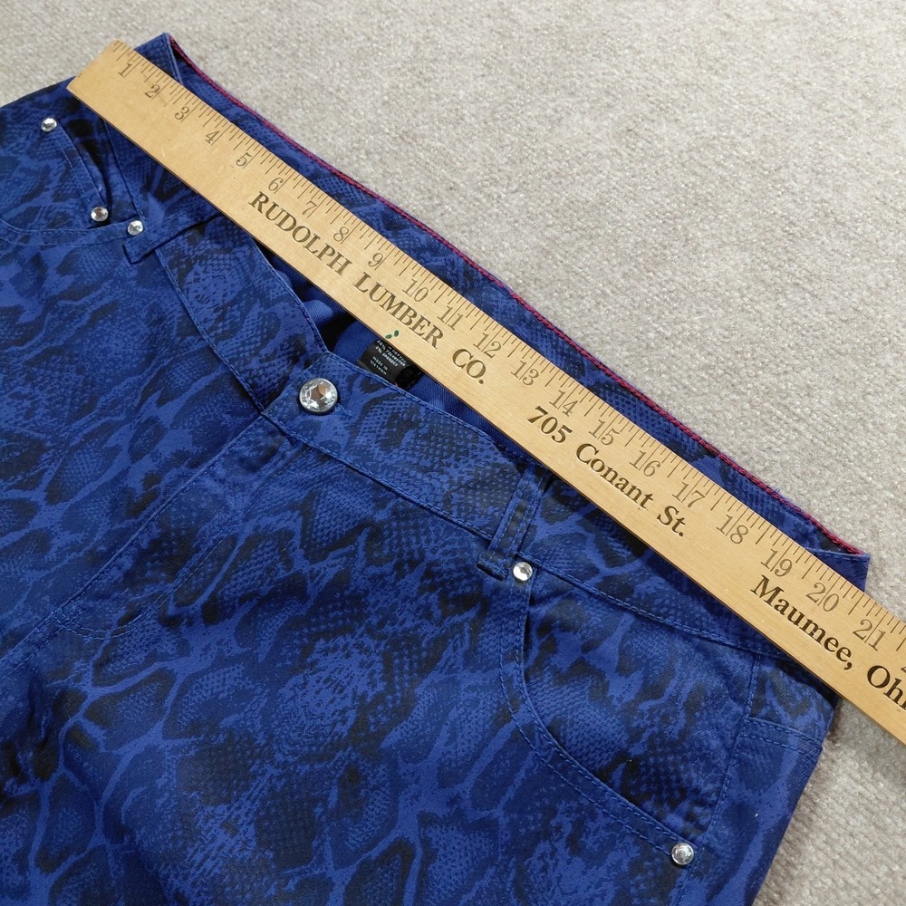Lane Bryant Size 22 Skinny Jeans Snake Print Purple Black Stretch Pants 42x29.5 - Picture 9 of 12